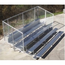 Aluminum bleacher -Chain Link 7.5 ft 3 Row Tip N Roll Capacity 24