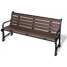 8 foot Charleston Series Gray Recycled Bench