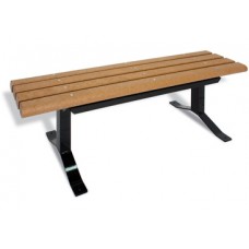 6 foot Recycled Green Bench Without Back 2x4 Planks Surface Mount