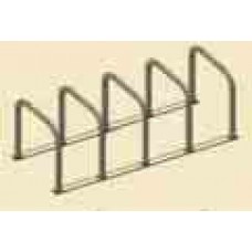 Inverted Deluxe U Bike Rack On Rails 3 Loops 2 Square