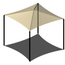 Pyramid 4 Post Inground RESIDENTIAL Shade 12x12