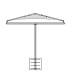 T-Post Cantilever Inground Residential Shade Pyramid 10x10