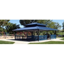 Four Side Shelter Double Tier TG Deck 29 ga Metal Roof Square 32 foot