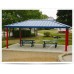 Hip End Shelter Single Tier All Steel 24 ga Pre-Cut Metal Roof 16X64