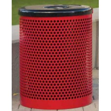 32 GALLON TRASH RECEPTACLE WITH RECYCLING LOGO PERFORATED