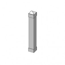 6 Sq Dover Bollard 4 Foot Inground Powder Coated