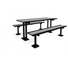 6 foot RICHMOND SERIES RECYCLED GRAY MULTI PEDESTAL TABLE Surface Mnt