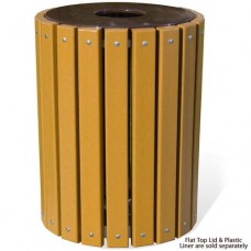 32 Gallon Slat Receptacle 2x4 Inch Brown Recycled Plastic