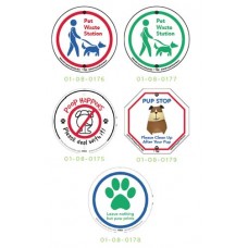 Pet Waste Station Sign Blue and Red