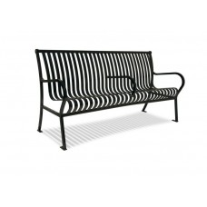 6 foot HAMILTON BENCH With BACK HORIZONTAL SLAT CENTER ARM REST