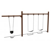 Single Post Swing 1 Bay with Toddler Arm