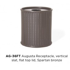 36 GALLON AUGUSTA RECEPTACLE with ASH URN LID and PLASTIC LINER PC