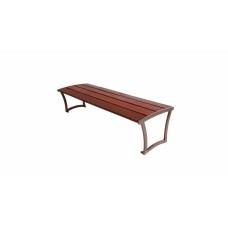 4 foot Bryce Ipe Bench without Back with Side Armrests Portable Surface Mount