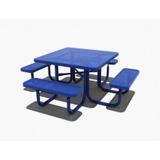 46 inch Square Picnic Table with Bench Seats-Perforated