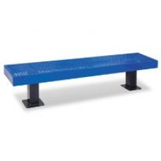 8 Foot Mall Bench with out Back Surface Mount Perforated