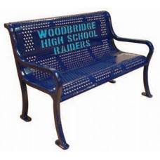 8 foot Personalized Multicolor Perforated Bench