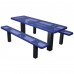 6 foot Permanent Mount Expanded Metal Picnic Table