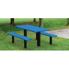 8 foot Permanent Mount Expanded Metal Picnic Table