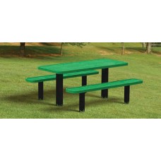 4 foot Permanent Mount Perforated Metal Picnic Table