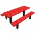 6 foot Permanent Mount Perforated Metal Picnic Table