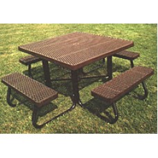 4SJGVP Square Picnic Table Vinyl Plastisol Surface Galvanized Frame