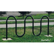 Loop Style Bike Rack Inground Coated 3 space