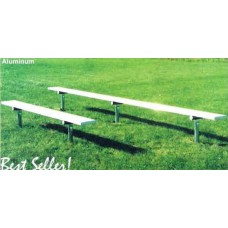 15 foot Aluminum Plank Bench without Back Inground