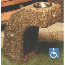 CHFFBS Accessible Drinking Water Fountain Concrete Chrome Bowl