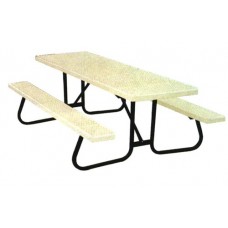 6CJGVP 6 foot Plastisol Plank Picnic Table Galvanized Frame