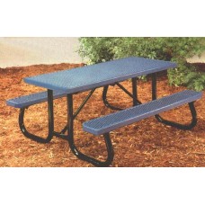 6J2CVP 6 foot Plastisol Plank Picnic Table Powder Coated Frame